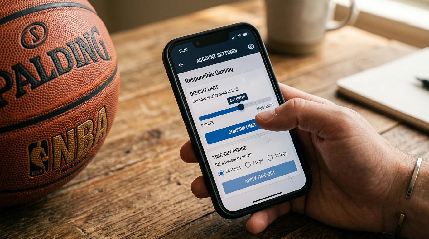 UK NBA bettor adjusting deposit limit settings on a betting app