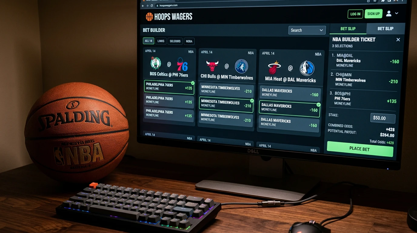 NBA bet builder selection interface with multiple legs combined into a single multi
