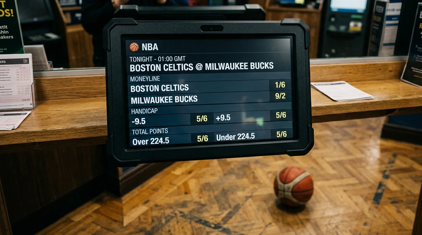 NBA moneyline odds board with fractional prices for a UK punter
